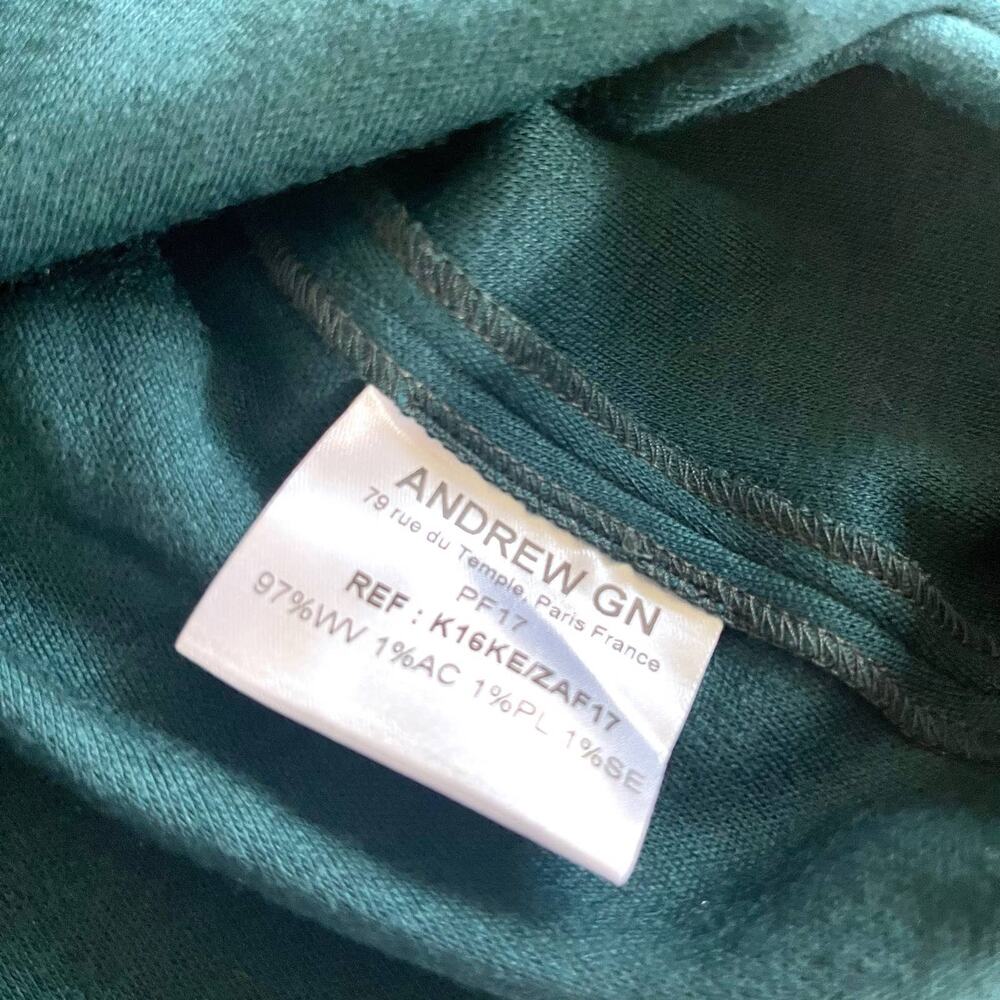 Andrew GN Embroidered Rope Trim Fit & Flare Dress Green Size 36/ US 4 - Picture 8 of 9